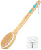 Metene Shower Brush with Soft & Stiff Bristles, Bath Dual-Sided Long Handle Back Scrubber, 1 Hook